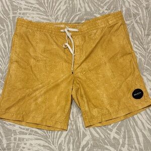 RVCA Men's Mustard Swim Shorts